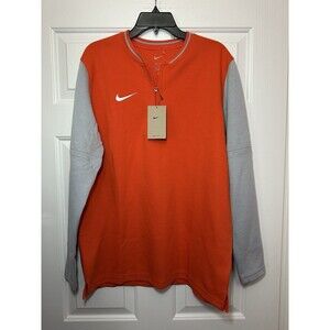 Size M Nike Dri-FIT 1/4 Zip Pullover Top Orange Gray Men’s FJ9549-829 NWT